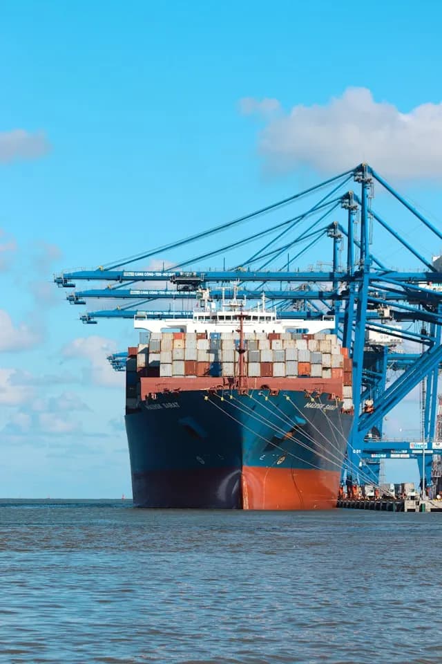 Container ship at sea